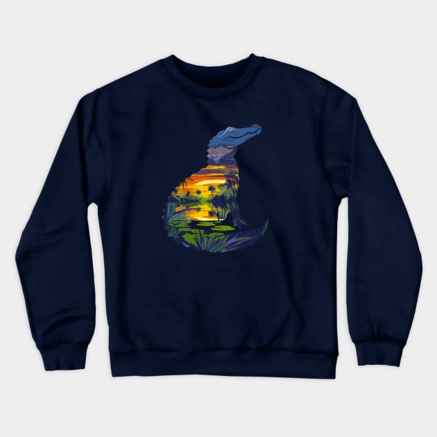 Everglades Alligator Crewneck Sweatshirt by Wintrly